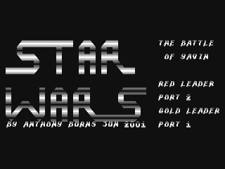 Star Wars title screen for Commodore 64